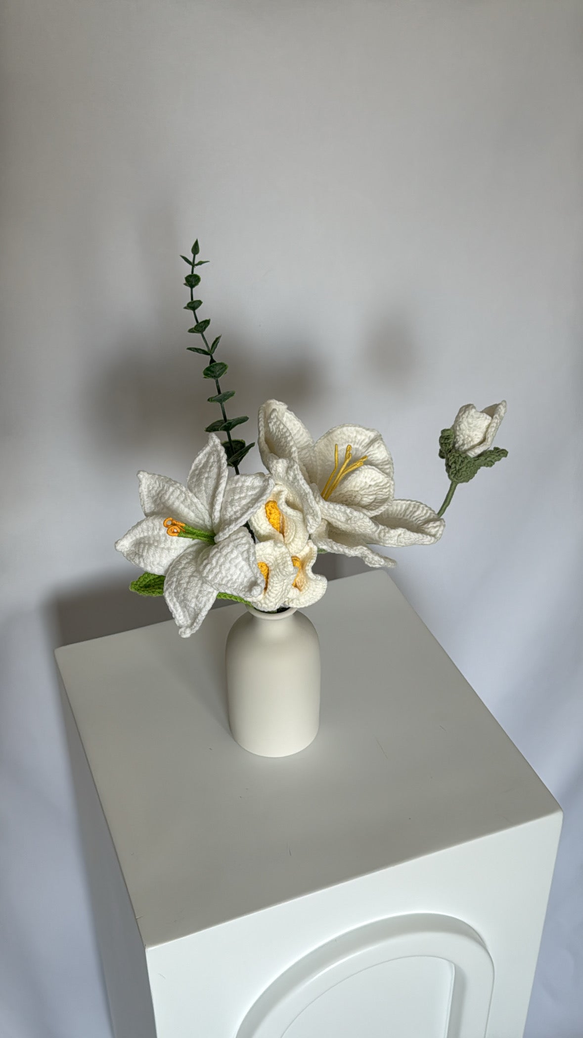 White vase arrangement