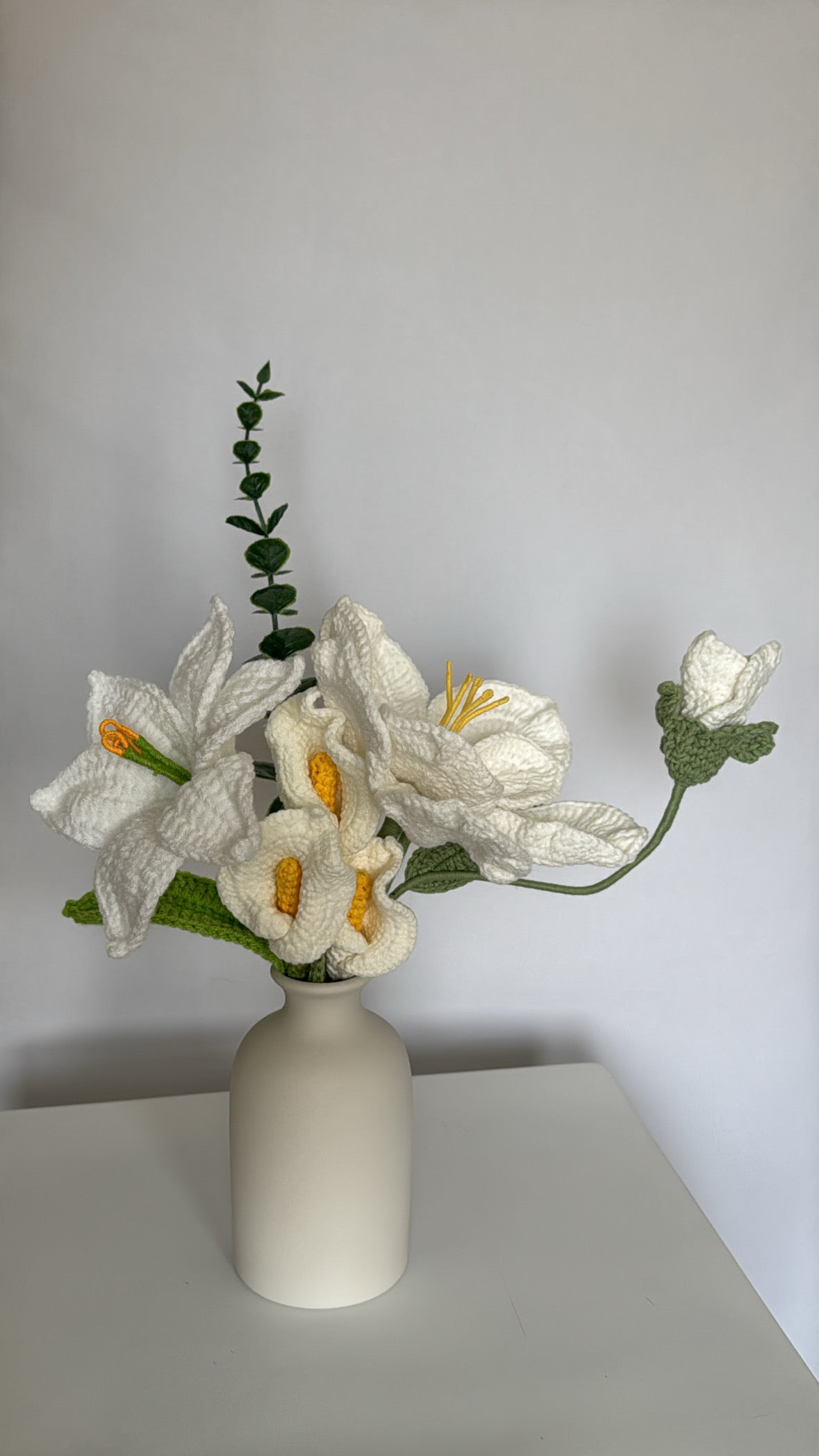 White vase arrangement