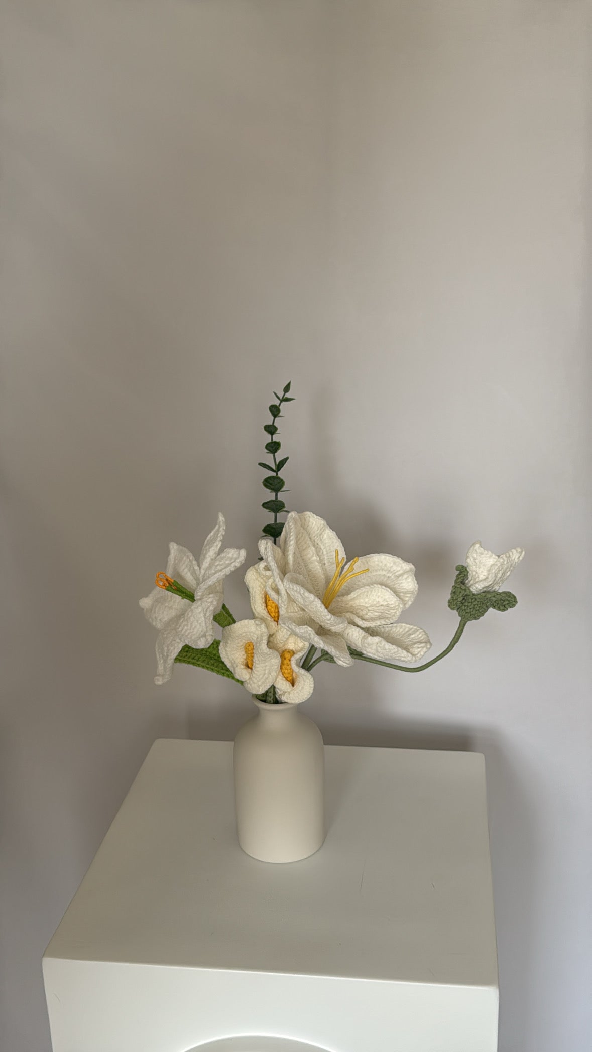 White vase arrangement