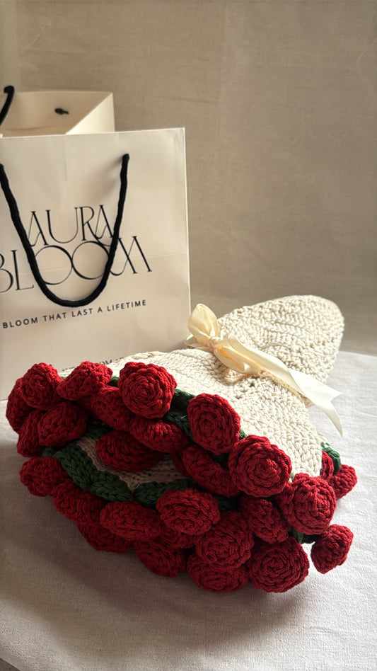 Red roses blanket bouquet