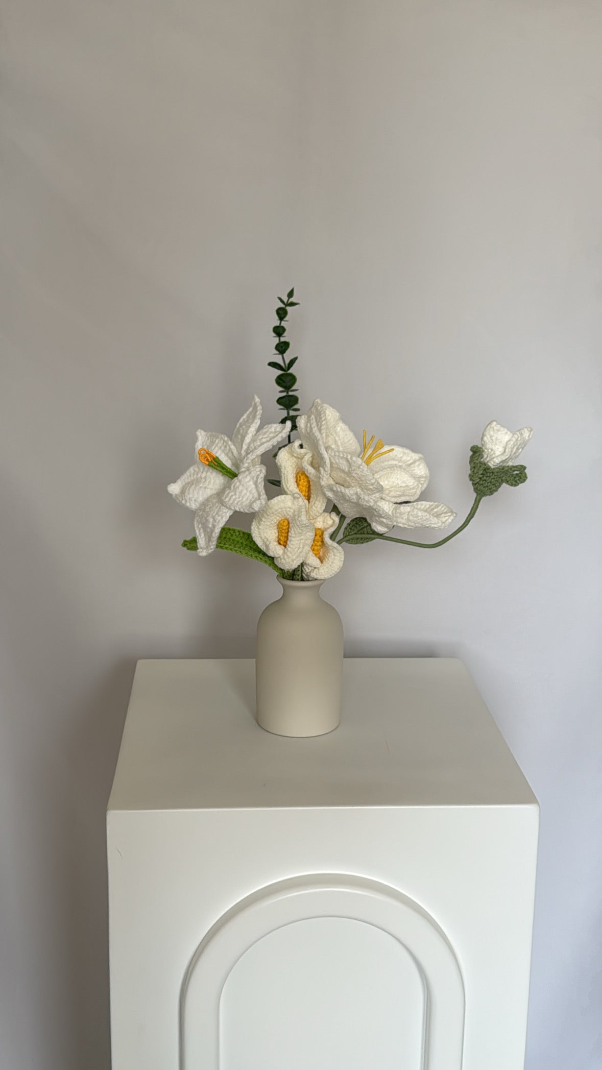 White vase arrangement